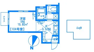 モンステラ三ツ沢【1階】の間取り