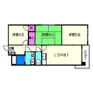 Viente三国ヶ丘【1階】の間取り
