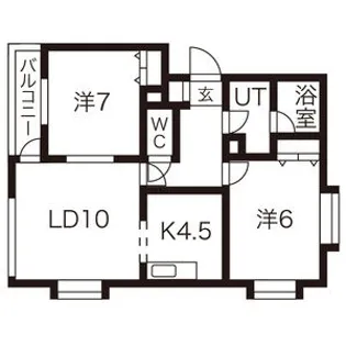 コルティール3番館【1階】の間取り