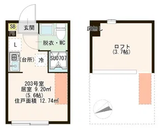 プルミエ上中里【2階】の間取り
