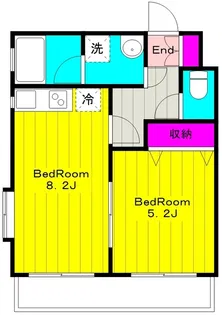 フェリーチェ登戸【2階】の間取り