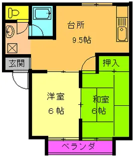 武内ハイツ【1階】の間取り