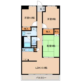 YAMASUマンション砂原【2階】の間取り