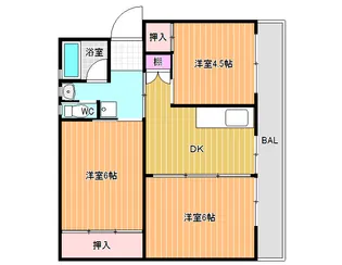 ビレッジハウス大淀4号棟【4階】の間取り