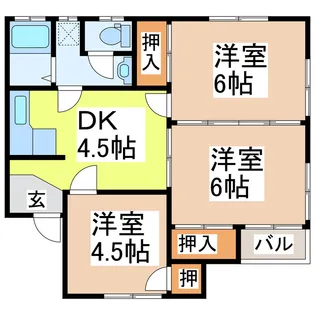 コーポナガシマB【2階】の間取り