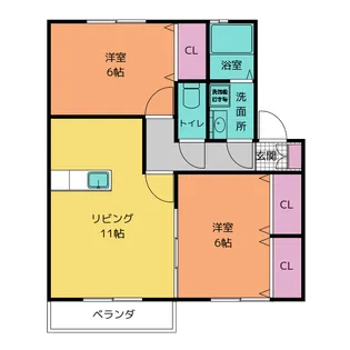 イーストヒルトチマツ B【2階】の間取り