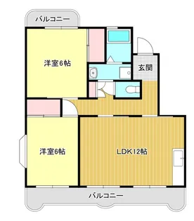 2LDKの間取り画像