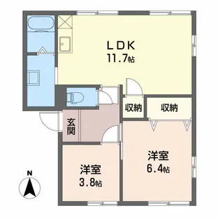 ルミエール真弓 A【1階】の間取り