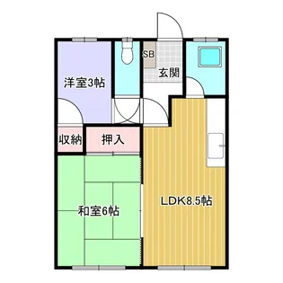 湖月マンション北下3【1階】の間取り