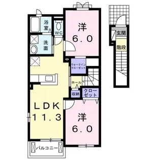 フォーリストII【2階】の間取り