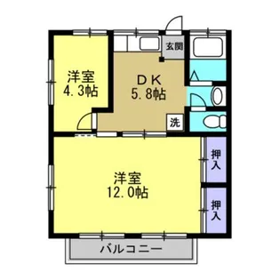 神奈川県秦野市若松町【アパート】の間取り