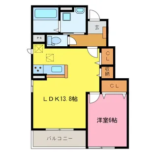 ビアンコA棟【1階】の間取り