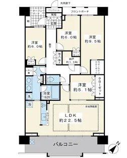 プラウド新浦安【5階】の間取り