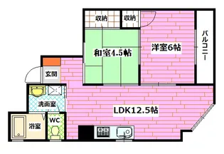 ふうみうらびる【6階】の間取り