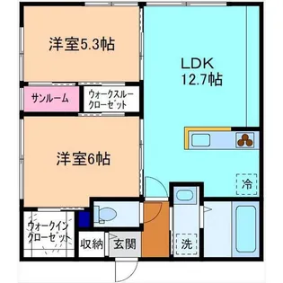 仮称)蓮花寺アパート A棟【2階】の間取り