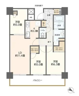 神奈川県川崎市川崎区港町【マンション】の間取り