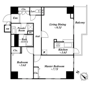 ACROSS目黒タワー【10階】の間取り