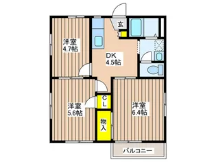 グリ-ンハイム【1階】の間取り