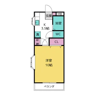青山パークヒルズB棟【2階】の間取り