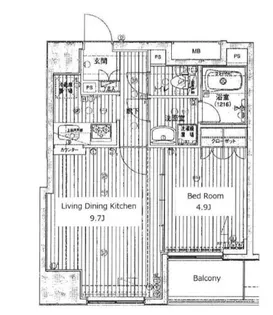東京都中央区新川1【マンション】の間取り