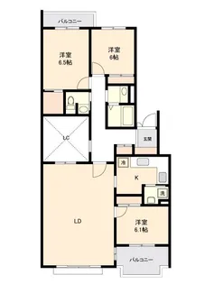 アプリーレ玉川学園【3階】の間取り