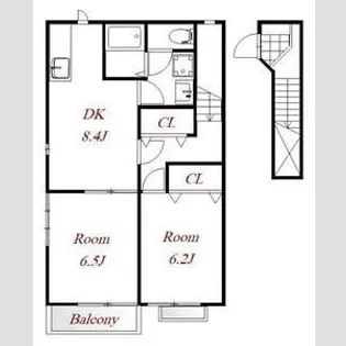 カーサカネジョウA【2階】の間取り
