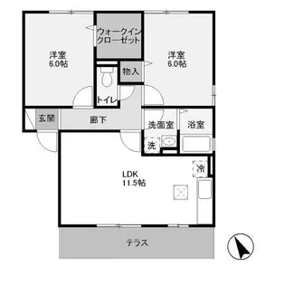 クレストコートB【1階】の間取り