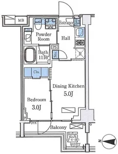 東京都墨田区亀沢4【マンション】の間取り