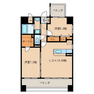 福岡県福岡市東区箱崎ふ頭3【マンション】の間取り
