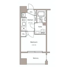 レジディア市ヶ谷【6階】の間取り