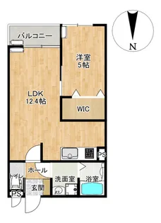 グランドブルー松瀬【1階】の間取り