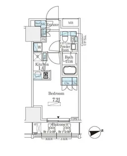 浅草田原町レジデンス【13階】の間取り