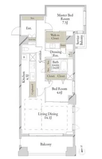 グランフィールド麻布霞町【3階】の間取り