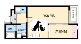 レジデンシャル長束【2階】の間取り