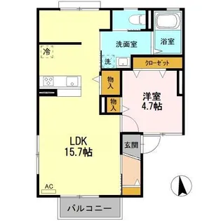 シャルム由比ヶ浜 A棟【1階】の間取り
