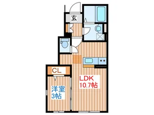 カーサ・フェリーチェ連坊【1階】の間取り