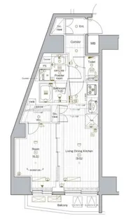 プレミアムキューブジー後楽園【PREMIUM CUBE G 後楽園】【6階】の間取り