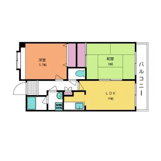 ラフィーネ住之江【5階】の間取り