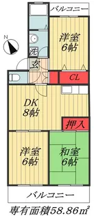 千葉県市川市南八幡5【マンション】の間取り