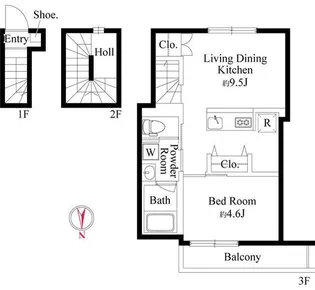 ウッドクレスト荒川レジデンス【3階】の間取り
