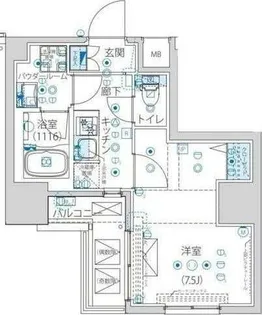 ルクレ墨田緑III【10階】の間取り
