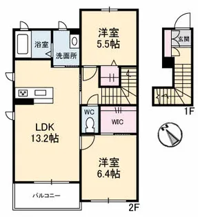 エスペランサ津之郷【2階】の間取り
