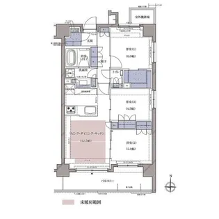 ディームス横濱青木町【6階】の間取り