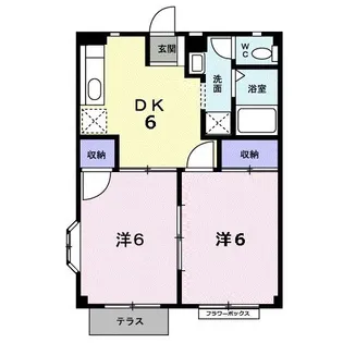 セジュール若宮II【1階】の間取り