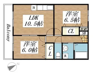 サンライズ万葉A棟【1階】の間取り