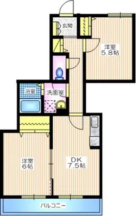 リバーハイムミナミ【1階】の間取り