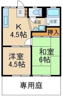 ハイツ川中【1階】の間取り