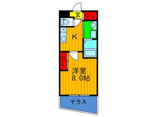 ボヌール津田駅前B棟【1階】の間取り
