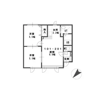 ルミエールドゥマンII【2階】の間取り