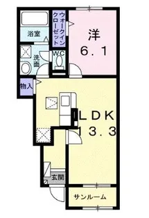 東与賀町下古賀アパート【1階】の間取り